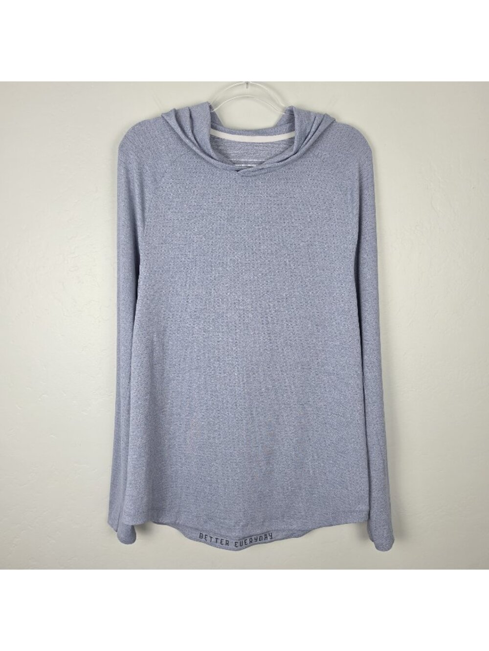 Lululemon Drysense Hoodie Training Top Long Sleeve Stretch Light Blue Size XL